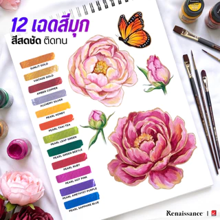 Renaissance สีอะคริลิค สีอะคริลิคมุก 20 มล. 12 เฉดสี จำนวน 1 ขวด