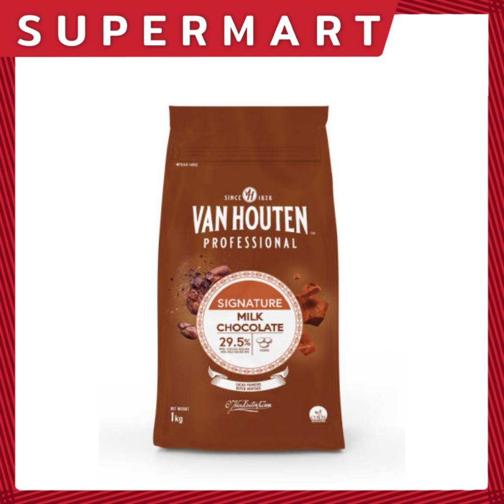Van Houten Milk Chocolate 29.5% 1kg #1109537
