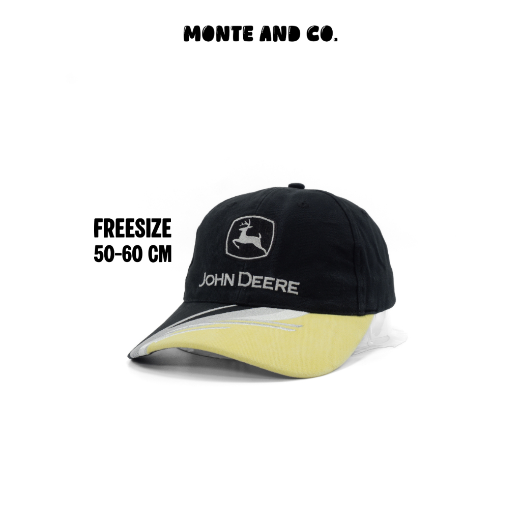 [ใส่โค้ดลดได้]🧢 John Deere สีดำ เหลือง หมวกมือสอง | ฟรีไซส์ | ของแท้ สภาพดี (ถ่ายจากสินค้าจริง)
