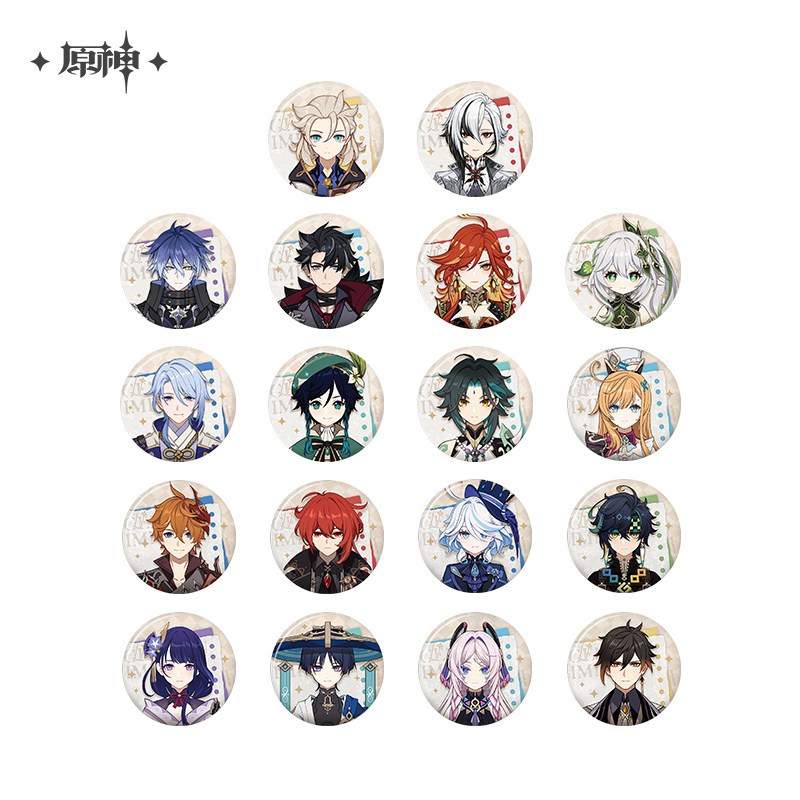 [ พร้อมส่ง / Official ] Genshin Impact ID - Badge เกนชิน ID เข็มกลัด Flins Furina Arlecchino Xiao Ma