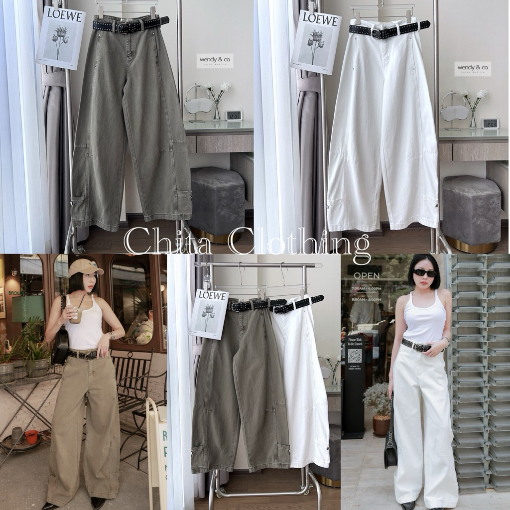 Barrel Pockets Jeans กางเกงยีนส์ทรงบาเรล แต่งกระเป๋า Tag Darim🇰🇷🇰🇷