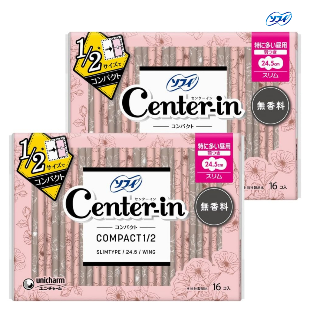 ผ้าอนามัย Sofy Sofy Center แบบแพ็ค 1/2 ไม่มีกลิ่น เหมาะสำหรับใช้ในเวลากลางวัน มีปีก 32 ชิ้น (16 ชิ้น x 2)