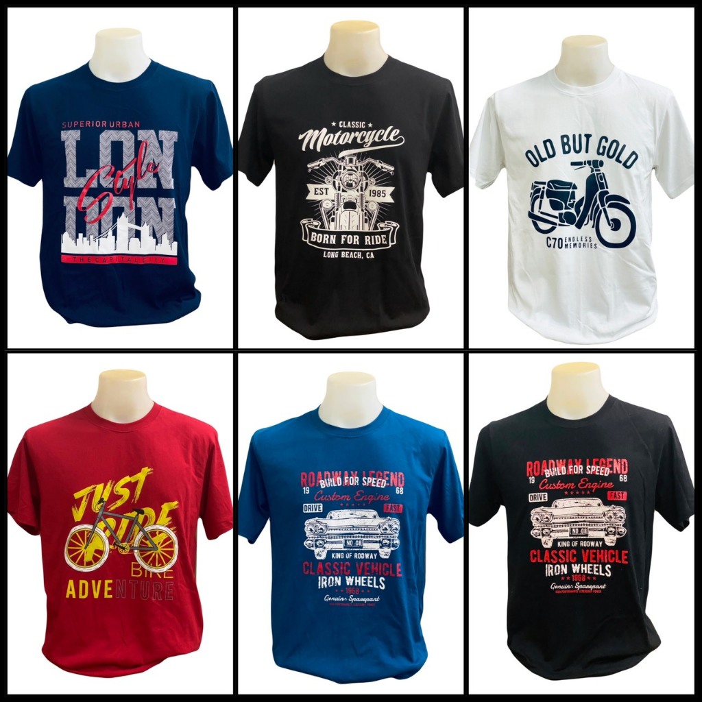 เสื้อยืดลาย คอตต้อน 100% สกรีนนูน สวมใส่สบาย ราคาไม่แพง