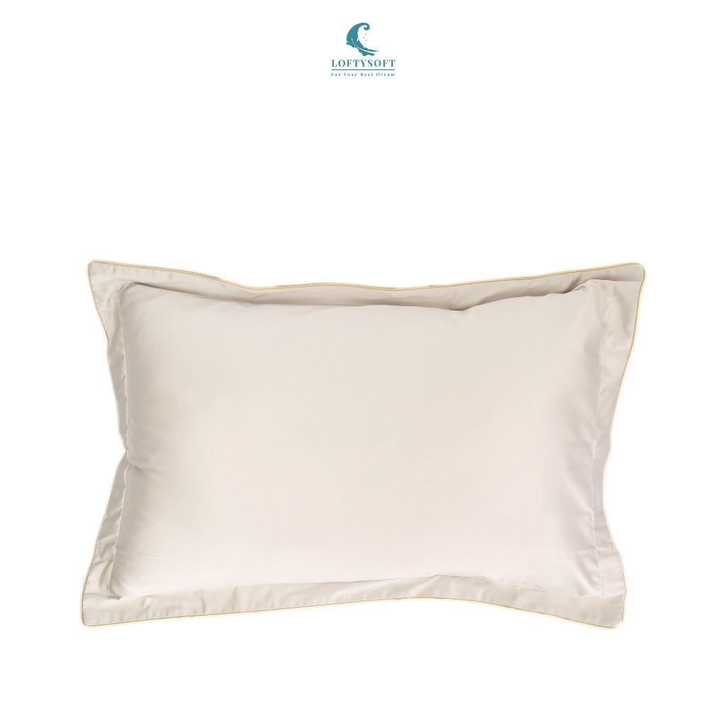 LOFTYSOFT ปลอกหมอน Cotton Silk 550 เส้นด้าย Elegance - Autumn Beige