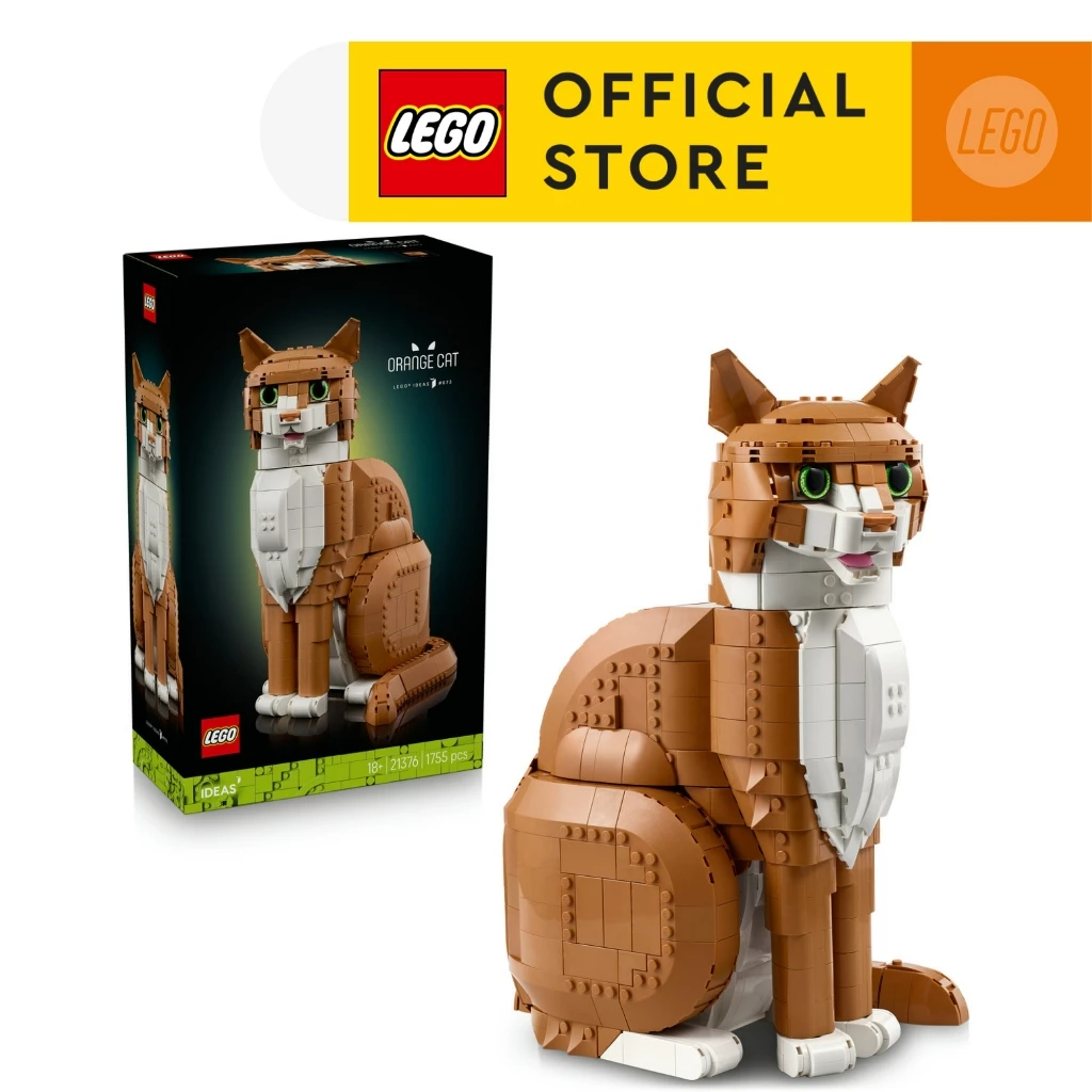 LEGO Ideas 21376 Orange Cat (1755 Pieces), Building Blocks, Kids Toy
