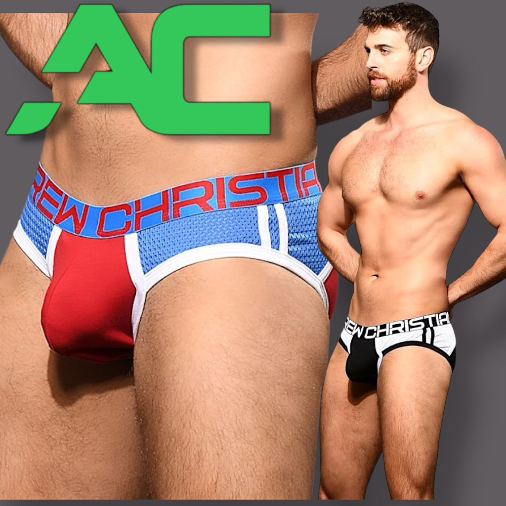 Andrew Chris Sport Mesh Brief (มือ1 M) กางเกงในชาย ทรงสปอร์ต มีช่องเสริมเป้า