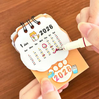 < พร้อมส่ง > ปฏิทินตั้งโต๊ะ มินิ 2026 ลายน่ารักๆ การ์ตูน 13เดือน Calendar เครื่องเขียน ปฏิทินจิ๋ว 2569