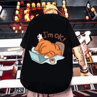 เสื้อไซส์ใหญ่ พิเศษ!!! เสื้อยืด คนอ้วน คอกลม เนื้อนุ่ม ลายแมว OK ใส่สบาย คอตตอน ใหญ่สุด 67 นิ้ว ใส่สบาย ลายคมชัด ใหญ่มาก
