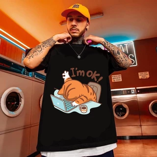 เสื้อไซส์ใหญ่ พิเศษ!!! เสื้อยืด คนอ้วน คอกลม เนื้อนุ่ม ลายแมว OK ใส่สบาย คอตตอน ใหญ่สุด 67 นิ้ว ใส่สบาย ลายคมชัด ใหญ่มาก