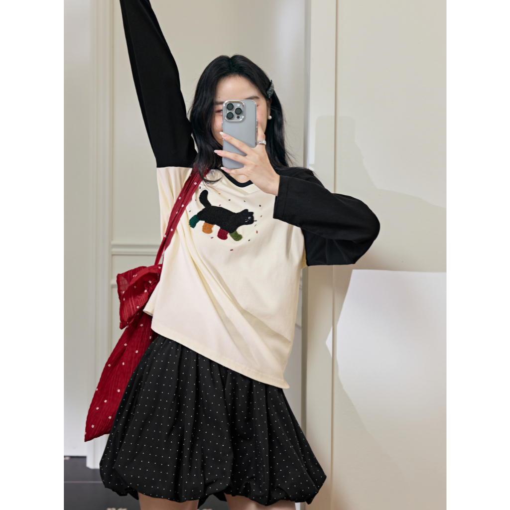 [Preorder] KUOSE : Cat Long-sleeve Top