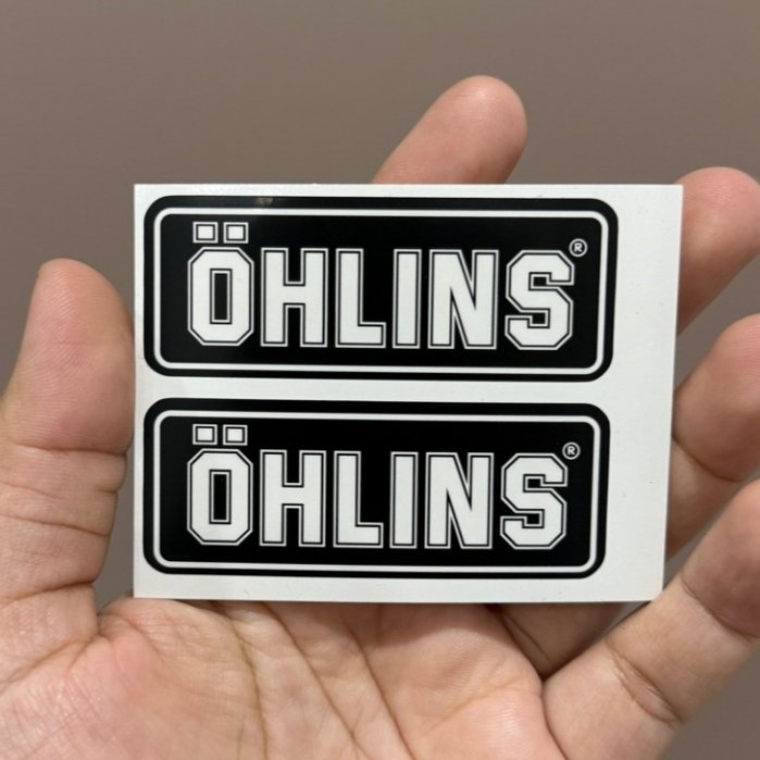 1 คู่ ลาย OHLINS ขนาด 2.7 x 6.9 cm. สติ๊กเกอร์ ติดโช๊ค ติดกระป๋องโช๊ค รถมอเดอร์ไซค์ แต่งโช๊ค ราคา ถูกที่สุด ดีลบีเคเค แกลเลอรีภาพที่ 3