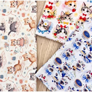 ผ้าเมตร สำหรับตัดเย็บชุด กระเป๋า งาน Diy เนื้อคอตตอนพิมพ์ลาย คอลเลกชันน่ารักสุดๆ! เนื้อดีสุดๆ