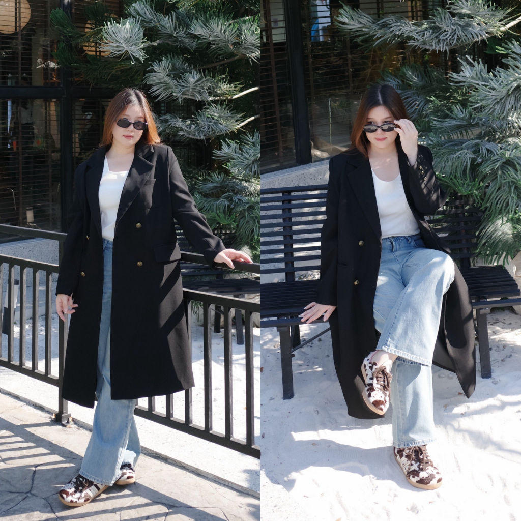 (❤️อกถึง 56") Seoul Frost Coat โค้ทยาว สาวอวบ
