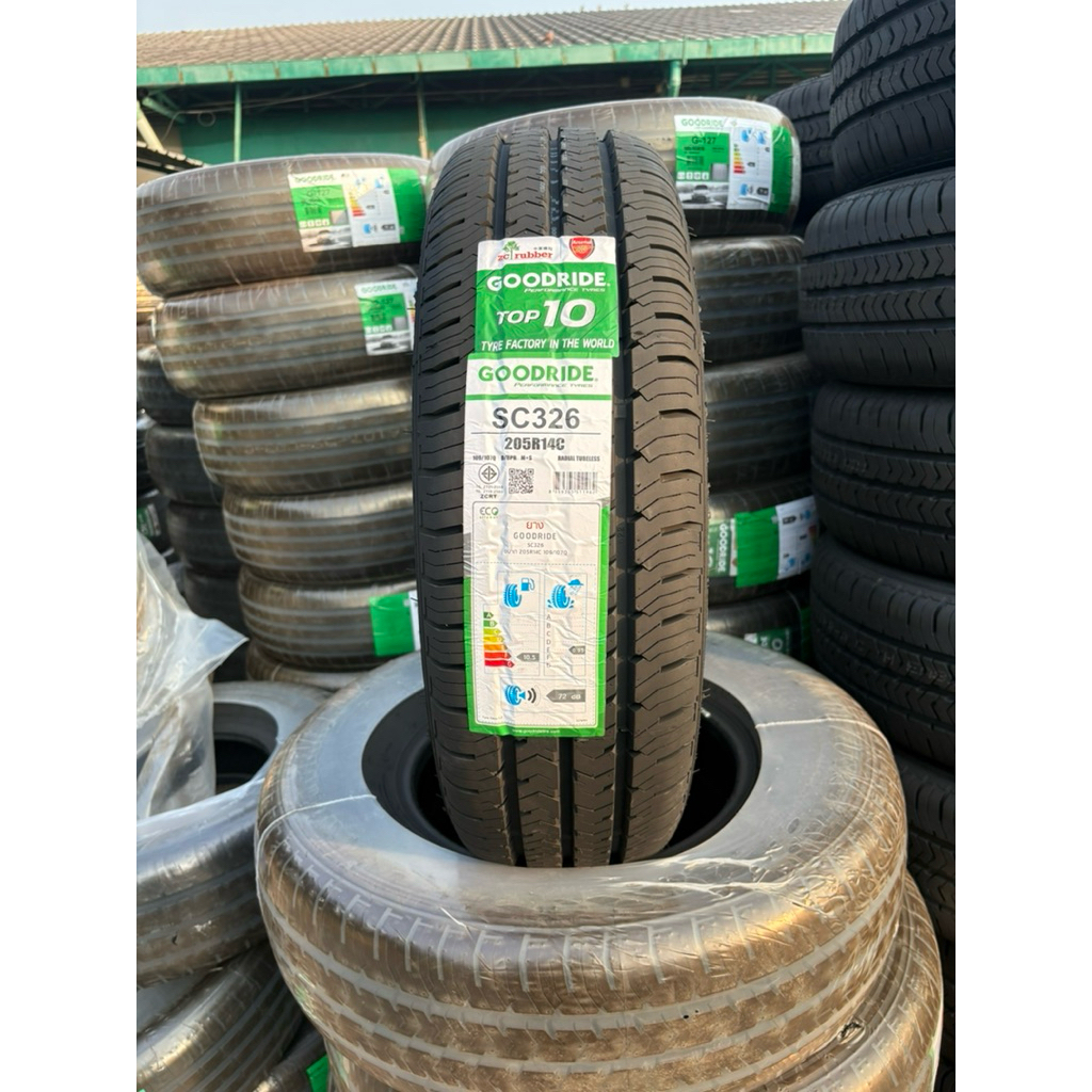 ยางใหม่ 205R14 ยี่ห้อ กู้ดไรด์ ลาย sc326 ยางปี 26