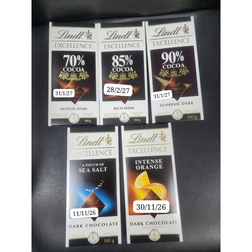 lindt Excellence Dark มีให้เลือก6ชนิด ขนาด50gถึง100g(อ่านรายละเอียดก่อนสั่งซื้อ)