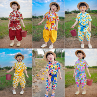 ✅ร้านส่งไวโรงงานไทย🌺ชุดลายดอกลูกชาย มีลายเยอะ(แถมผ้าคาดเอว)🌸…