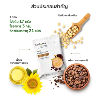 🇹🇭บอดี้คีย์ กลิ่นกาแฟ อาหารควบคุมหรือลดน้ำหนัก 14 ซองๆละ 51 กรัม✅ของแท้ของใหม่ฉลากไทย✅