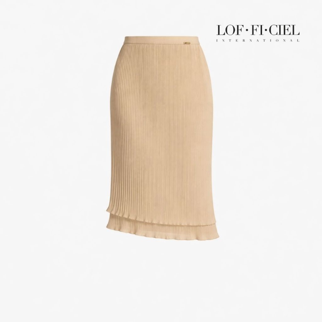 LOF-FI-CIEL ผ้าชีฟองอัดพลีท ใส่แล้วดูหรูหรา PLEAT SKIRT CHIFFON (FYT3LW)