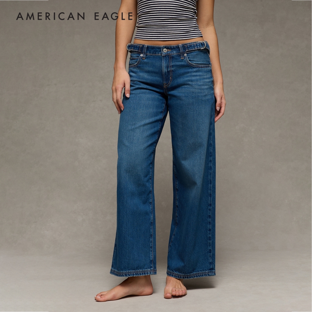 American Eagle Dreamy Drape Strigid Low-Rise Baggy Wide-Leg Jean กางเกง ยีนส์ ผู้หญิง แบ็กกี้ (WBG 043-6054-992)