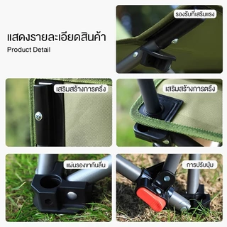 เก้าอี้แคมป์ปิ้ง เกียร์สามปรับได้ เก้าอี้สนาม พับได้ แบบพกพา ปิคนิค แถมถุงเก็บ รับน้ำหนัก 300KG