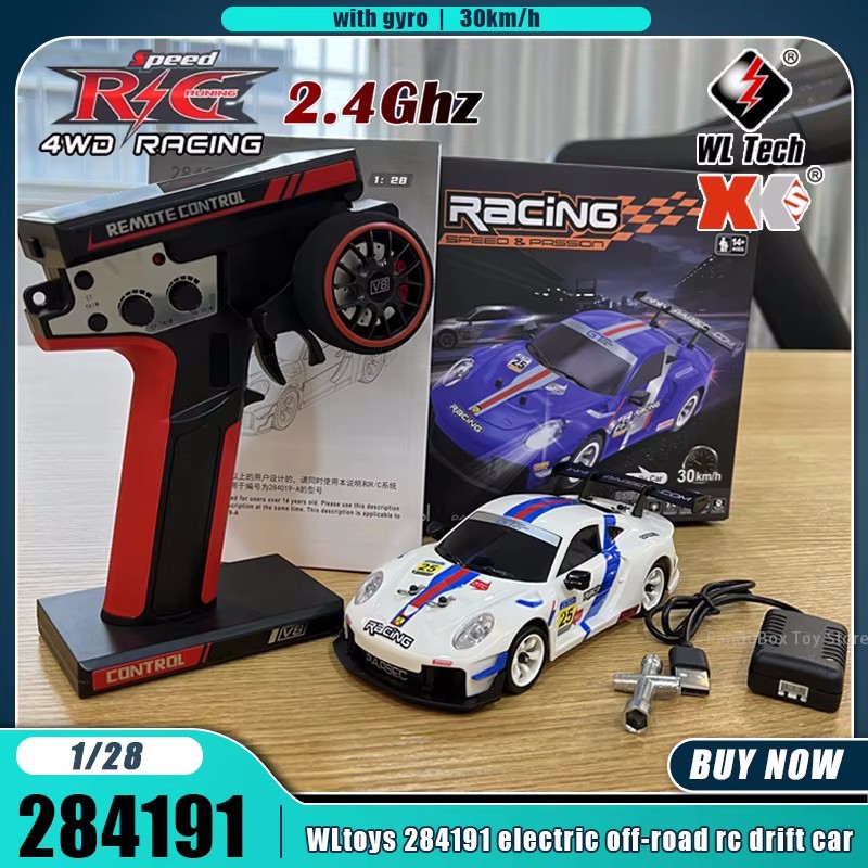 รถสไลด์ Wltoys 284191 Remote Control Car1:28 สเกล ความเร็ว 30 กม./ชม. แบบขับเคลื่อนสี่ล้อ รุ่น พร้อมไจโรสโคป รัศมีการควบ