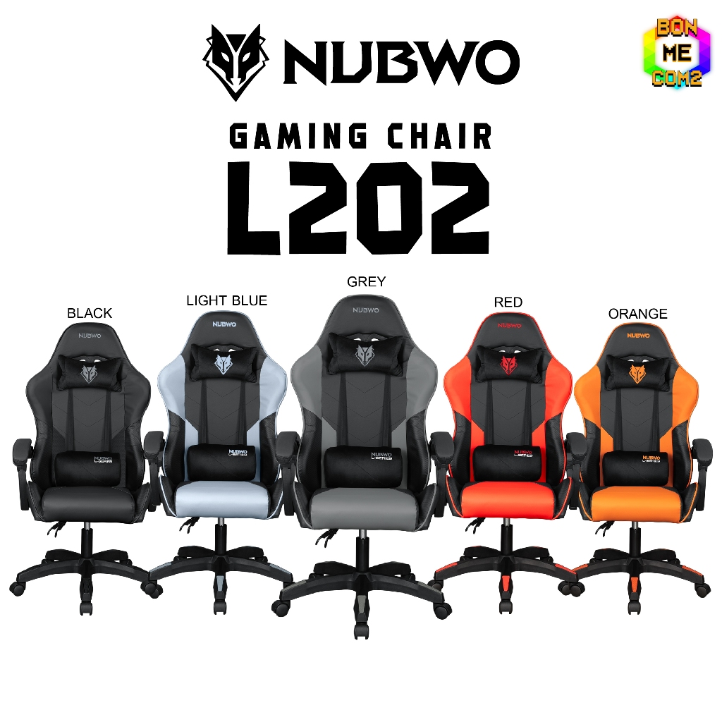 BONMECOM2 / เก้าอี้เกมมิ่ง เก้าอี้เกมมิ่ง Nubwo รุ่น L202 Black