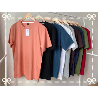 เสื้อยืด แขนสั้นสีพื้นผ้า Cotton 100 % ไม่หด ไม่ย้วย