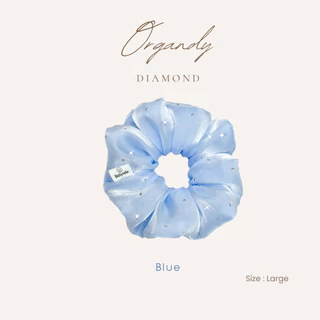 Belynda ♥ Scrunchies ♥ Organdy Diamond 2 ยางรัดผม โดนัท ผ้าออแกนดี้ ประดับเพชรแฟชั่น หรูหรา วิ๊บๆวับๆ