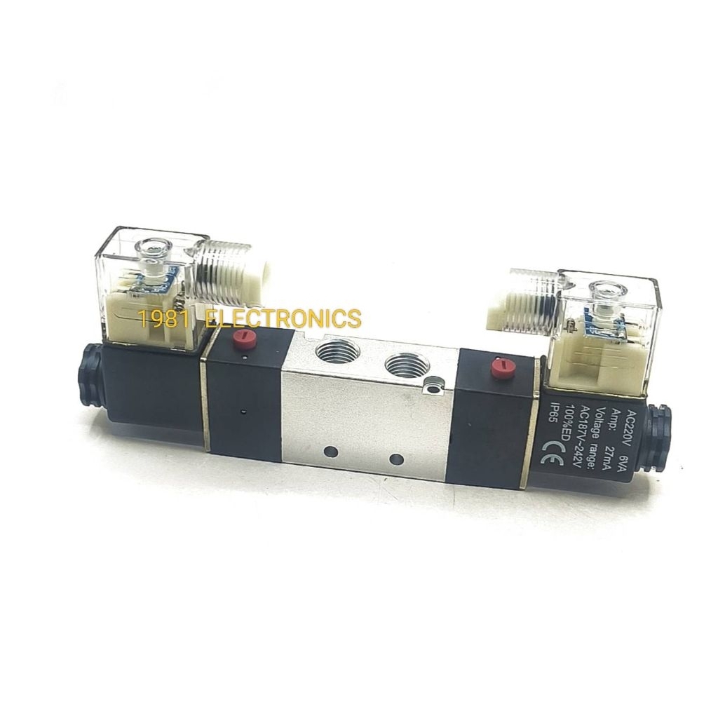 1ตัว 👉👉 4V220-08  220VAC  โซลินอยล์วาล์ว โซลินอยล์แบบคอยส์ 2ด้าน (แบบคอยส์คู่) Model. 4V220-08