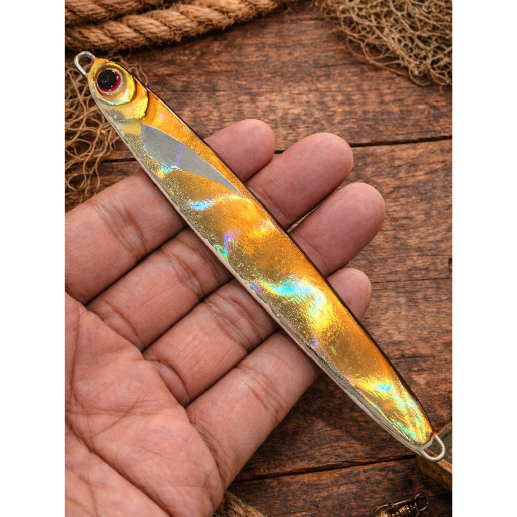 A-014 เหยื่อจิ๊กสีส้ม Orange Hologram Jig 25g-60g งานทะเล รูปที่ 2