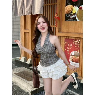 เสื้อคล้องคอแต่งหยัก สวย สดใส ต้อนรับซัมเมอร์ P60