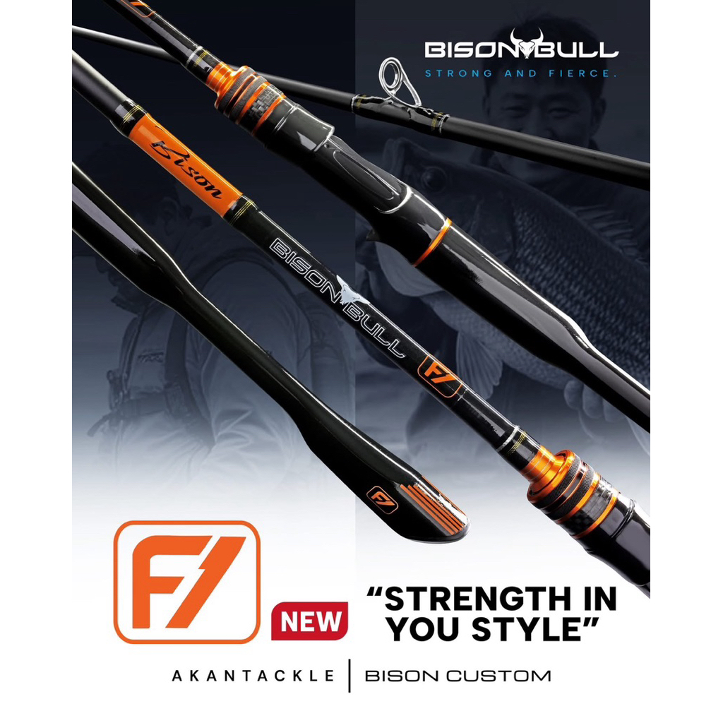 คันตีเหยื่อปลอม โฉมใหม่BISON BULL F1 เบท-สปิน 1/2 ท่อน ดีไซต์ใหม่  เหมาะสำหรับตีเหยื่อปลอม ช่อน ชะโด(คันท่อนเดียวแพ็คท่อ