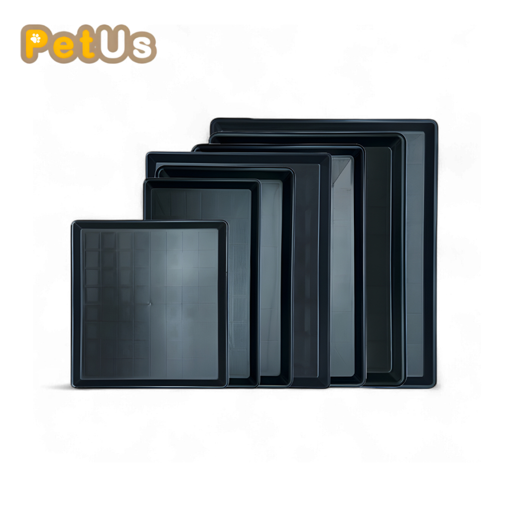 ถาดรองกรงสัตว์เลี้ยง ถาดรองพลาสติก ถาดรองฉี่ ใช้งานกับกรงได้หลายประเภท สำหรับสัตว์เลี้ยง มี 7 ขนาด สีดำ