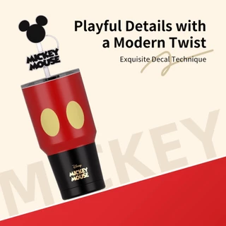 Disney ถ้วยดูดน้ำสแตนเลสเกรดอาหาร 316L ของดิสนีย์ มิกกี้ สำหรับรักษาอุณหภูมิร้อนหรือเย็น แก้วน้ำ แก้วเก็บความร้อน