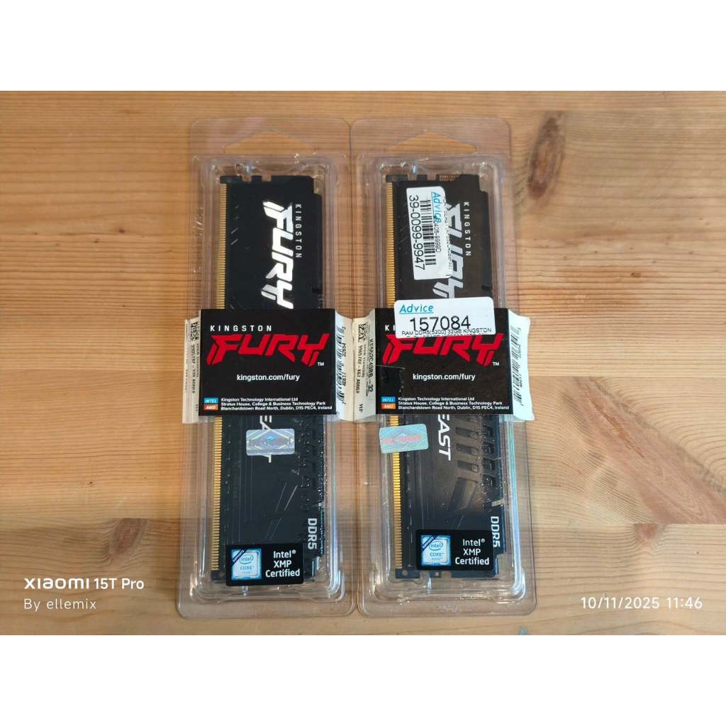 RAM DDR5(5200) 32GB (32GBX1) KINGSTON FURY BEAST (KF552C40BBK2-32) แรม มือสอง ประกันศูนย์ไทย ราคาต่อ