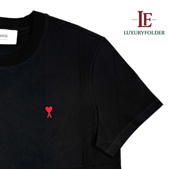 Ami Cotton De Coeur เสื้อยืดผ้าฝ้าย BFUTS035-724-001 สี Black มีQRสแกนเช็คได้ ของแท้ 100%
