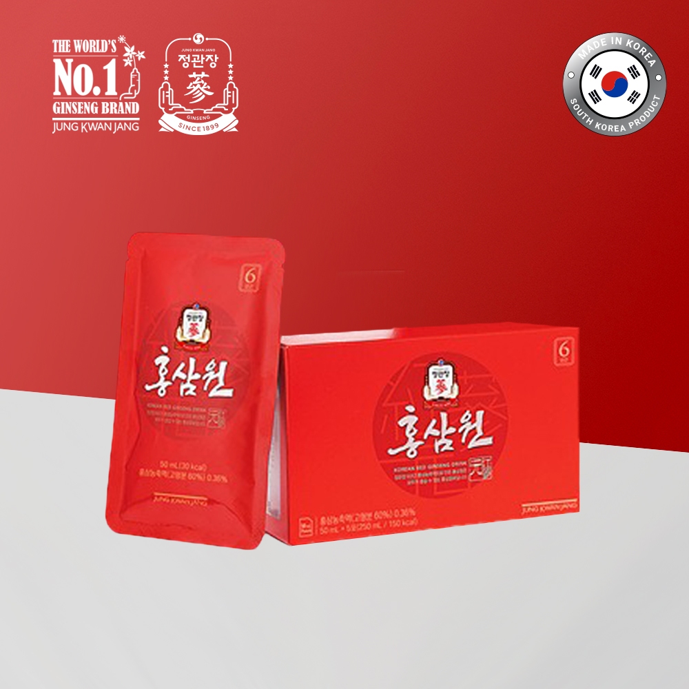 JUNG KWAN JANG Hong Sam Won 50ml. X 5pouches – โสมแดงเกาหลีสกัดพร้อมดื่ม 50มล. X 5ซอง