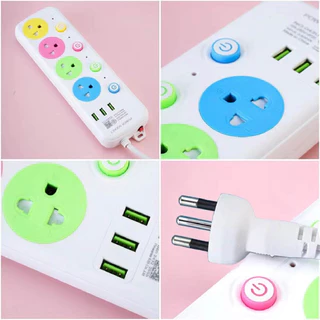 ปลั๊กไฟ 4USB ปลั๊กพ่วง ปลั๊กสามตา สายยาว 5 เมตร มาตรฐาน มอก. 10A 2300W power socket พร้อมสวิตช์ปิด-เปิด
