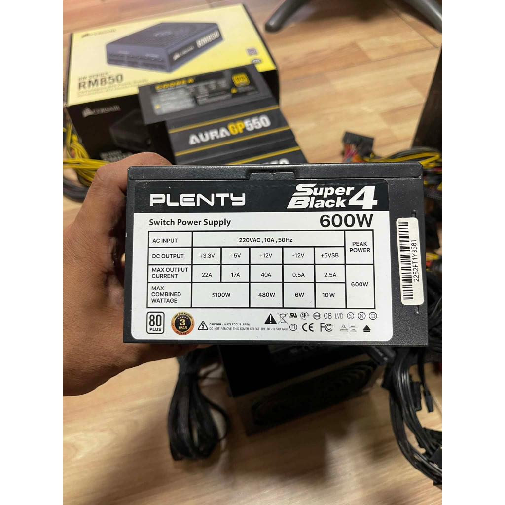 POWER SUPPLY 600w 80+ PLENTY SUPER BLACK 4