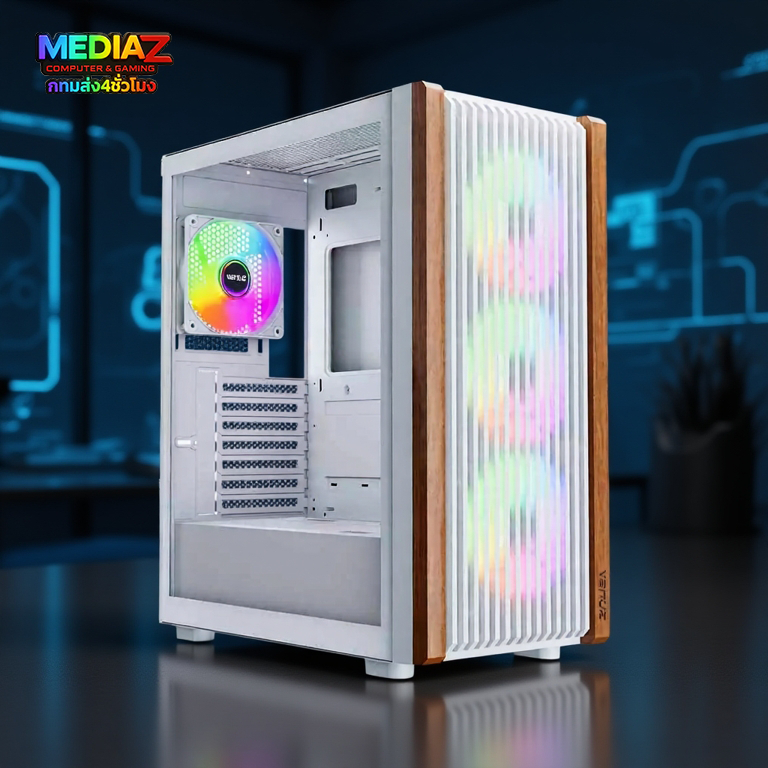 ส่งทันที เคส E-ATX สีขาว ดำ ใหญ่ เย็น ไม้แท้แต่งลาย รับการ์ดจอ3พัดลม ชุดน้ำ3ตอน Media Z Venuz 4736 ราคา ถูกที่สุด ดีลบีเคเค แกลเลอรีภาพที่ 5