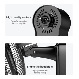 พัดลมติดผนัง พัดลมโซล่าเซลล์ Solar Wall Fan 18นิ้ว พัดลมพกพา ใช้งานกับไฟฟ้า พัดลมผนัง ความเร็วลม 3ระดับ