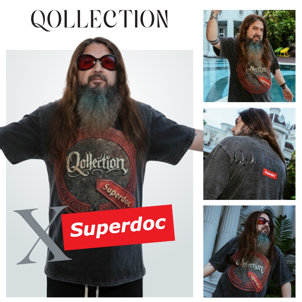 เสื้อ SUPERDOC X QOLLECTION คอกลม ผ้าฟอกเกรดพรีเมียม ผ้านุ่มใส่สบาย ขนาดอก 46-48 ความยาว 29