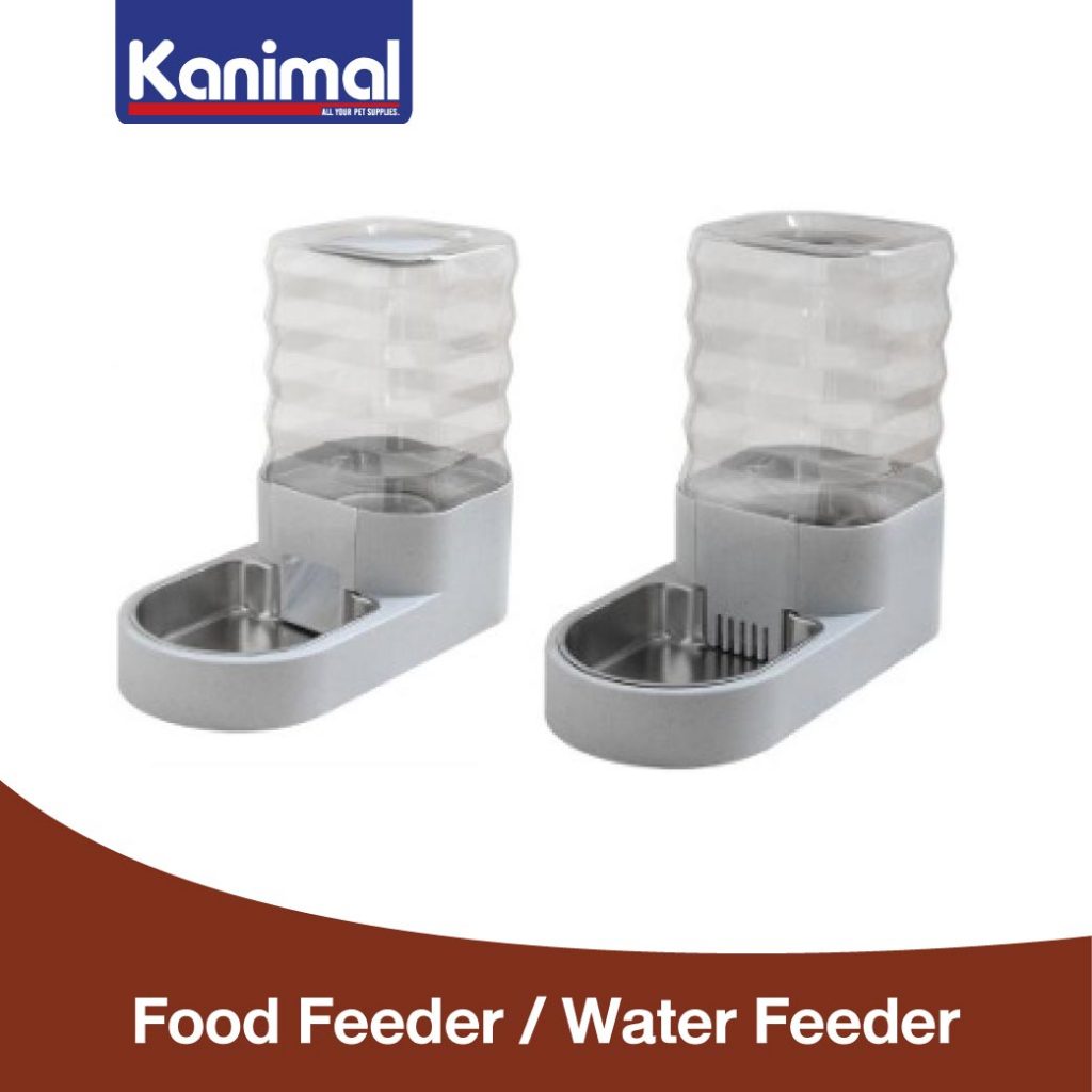 Kanimal Food Feeder / Water Feeder ที่ให้อาหาร ที่ให้น้ำสัตว์เลี้ยง ฐานสแตนเลส 201 ขนาด 34.3x17.3x30 ซม. ความจุ 4 ลิตร