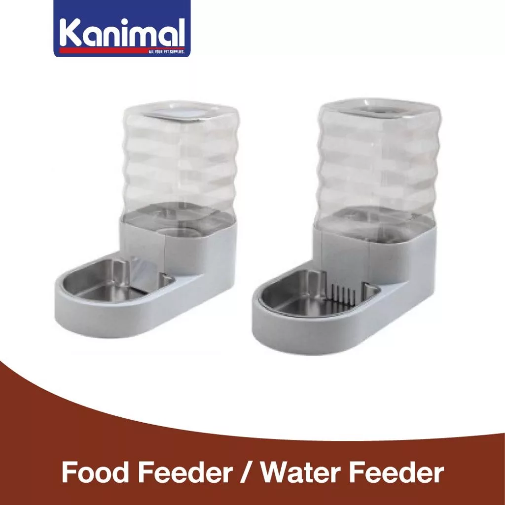 Kanimal Food Feeder / Water Feeder ที่ให้อาหาร ที่ให้น้ำสัตว์เลี้ยง ฐานสแตนเลส 201 ขนาด 34.3x17.3x30 ซม. ความจุ 4 ลิตร