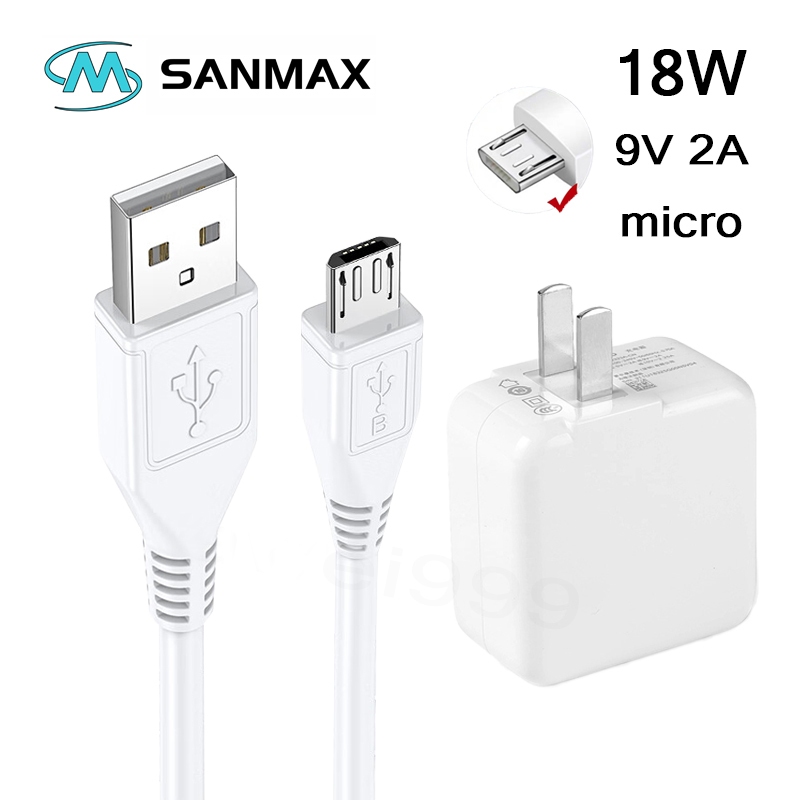 สายชาร์จ micro หัวชาร์จ18w 9v สายชาร์จ fast charging (รับประกันหนึ่งปี）สำหรับ vivo Android