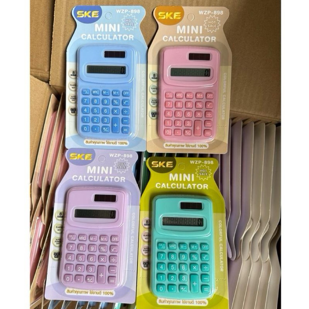 เครื่องคิดเลข คละสีเข้มยกโหล12ชิ้น