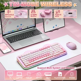 [โค้ดคุ้มลด 20%] YUNZII C98 Cake Meow Keyboard Creamy Mechanical Keyboard คีย์บอร์ดไร้สาย Wireless Bluetooth Custom MOA