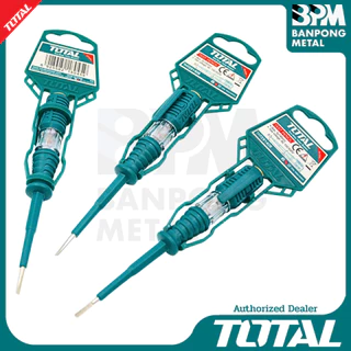 TOTAL ไขควงทดลองไฟ เทสแลมป์ เช็คแลมป์ 140 และ 190 mm. 100-500 VAC รุ่น THT291408, THT291908