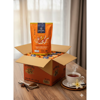 (ยกลัง)ชาแดงมังกรบิน ถุงส้ม450g*12ถุง