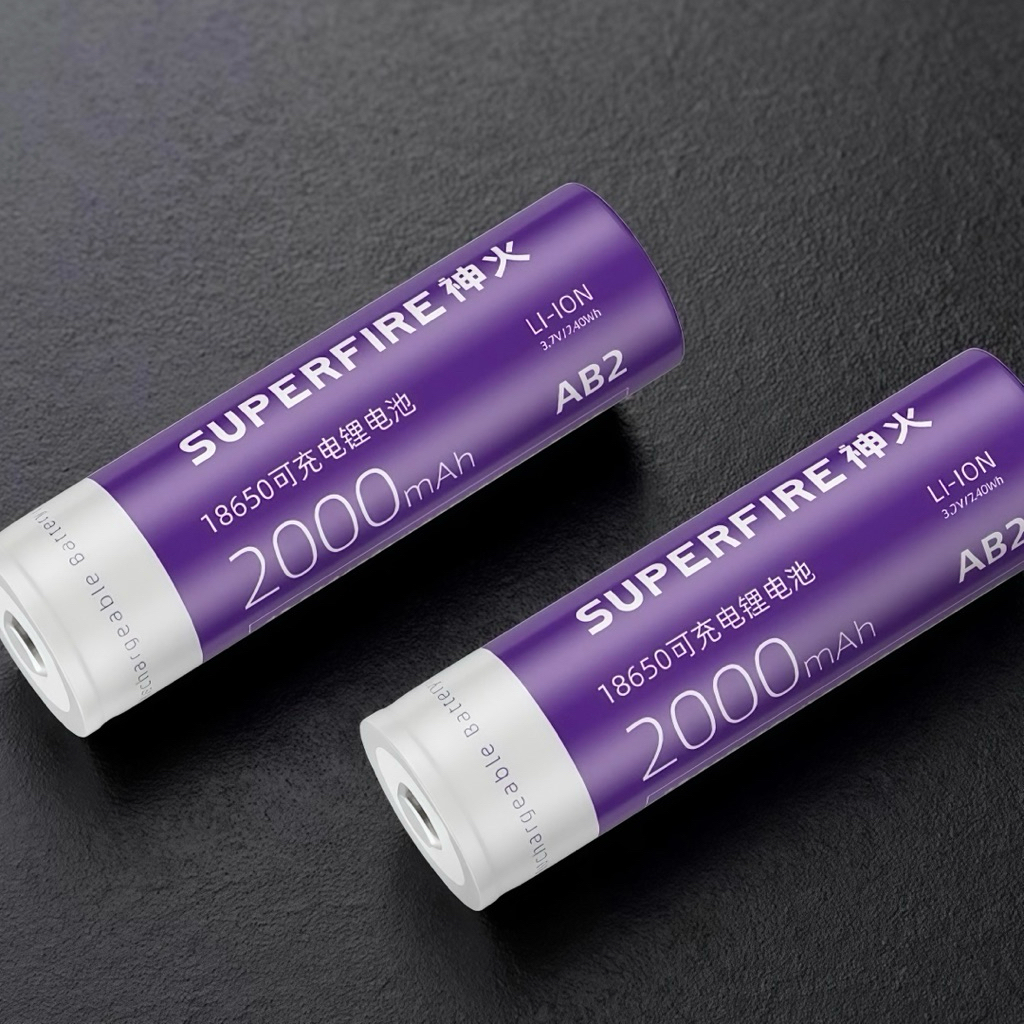 ถ่านไฟฉาย 18650 ของ Supfire แท้(2000mAh）